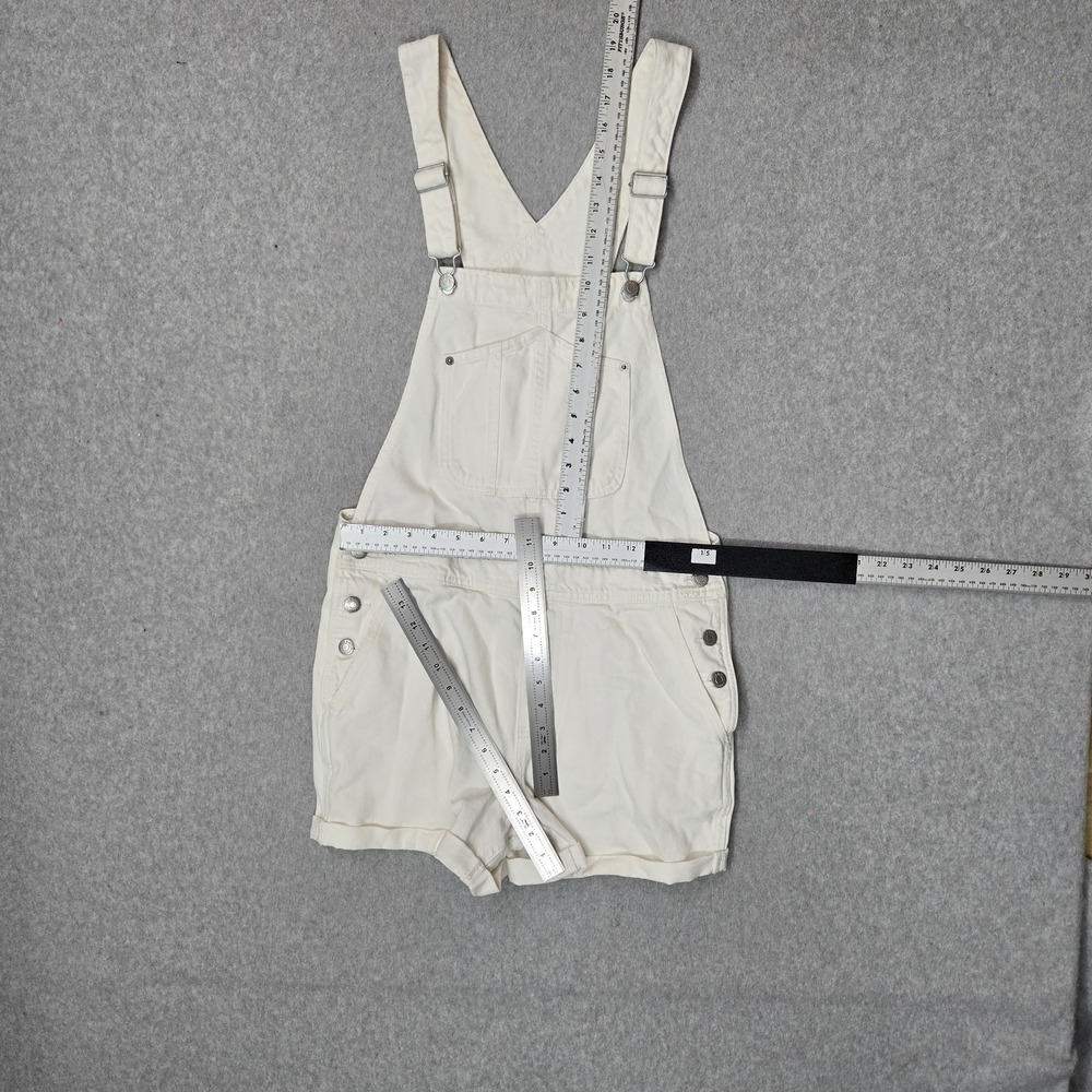 Old Navy Women Shortalls M White Overalls Button Workwear Carpenter